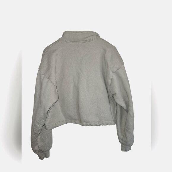 Set Active Half Zip Women's Light Green Cropped Sweatshirt Size S - Picture 2 of 8